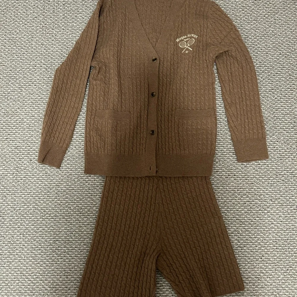 Morgan Stwert Sport Knit Set Cardigan Shorts Size S - Picture 1 of 8